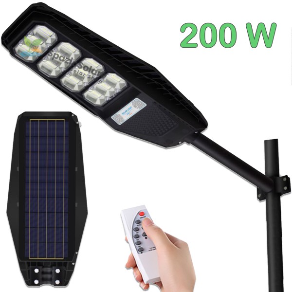 Lampione 200w con pannello solare