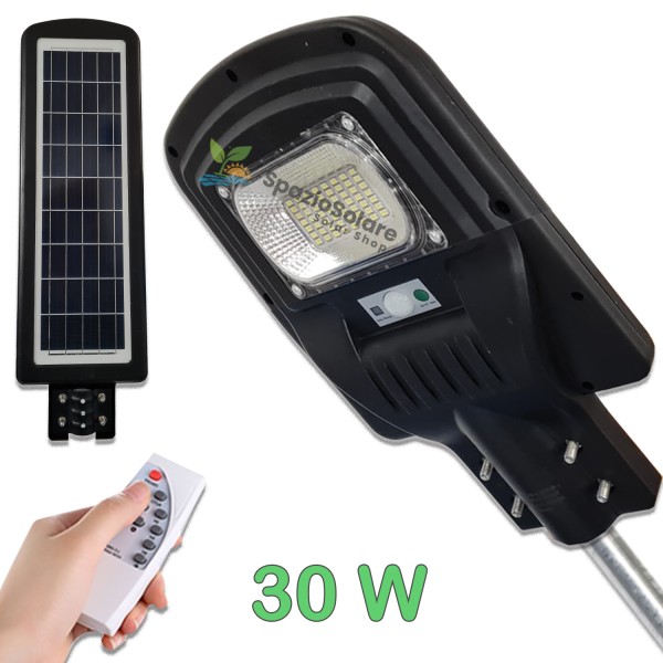 Lampione 30w con pannello solare