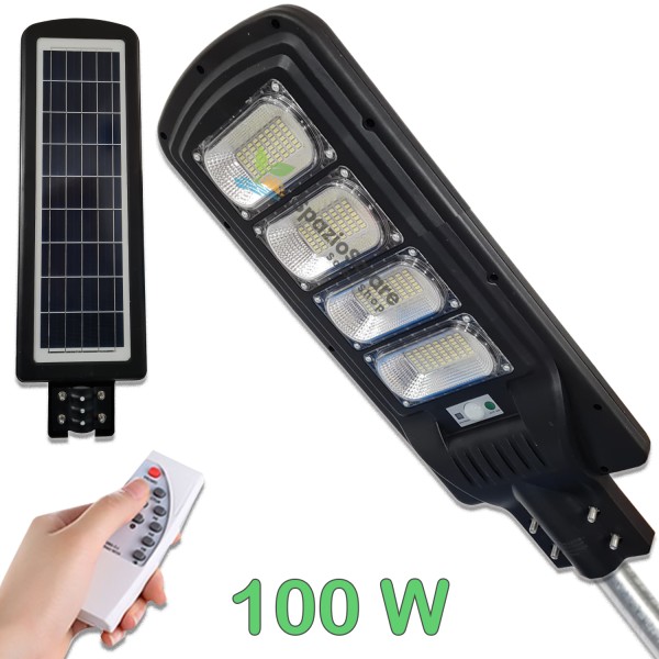 Lampione 100w con pannello solare
