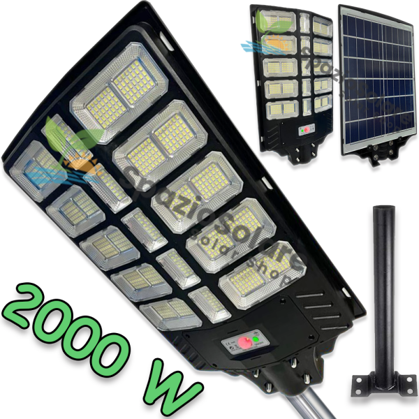 Lampione 2000w con pannello solare