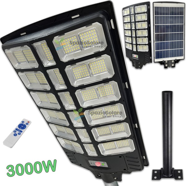 Lampione 3000w con pannello solare