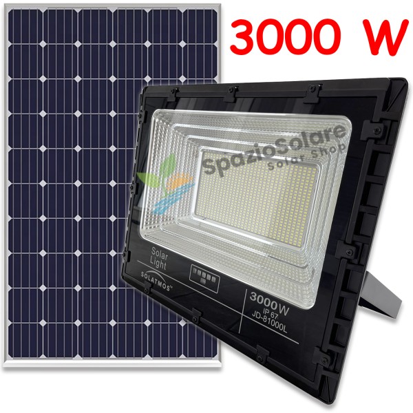 Faro 3000w con pannello solare