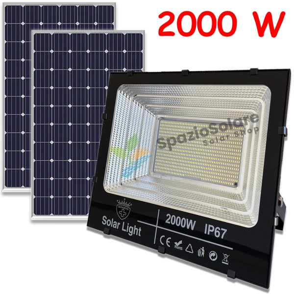 Faro 2000w con pannello solare