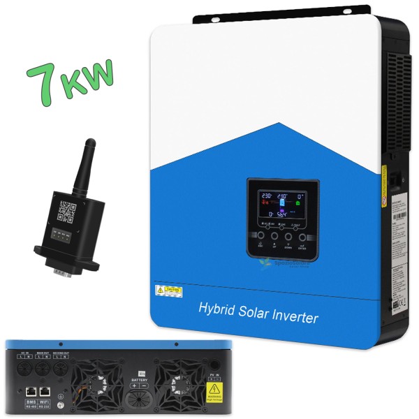 Inverter ibrido 7000w 48v 220v WI-FI OFF-GRID / ON-GRID MPPT 120A RS485