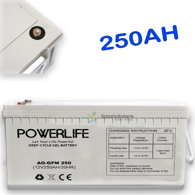 Batteria gel agm 250ah 12v