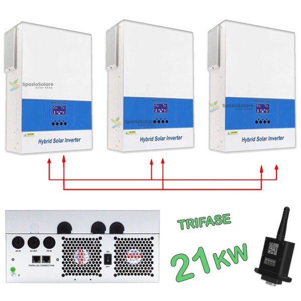 Inverter ibrido Trifase 21KW 48v 380v WI-FI OFF-GRID MPPT 360A RS485