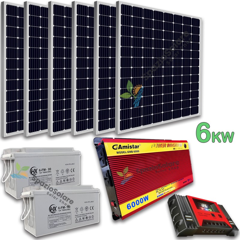 Kit fotovoltaico 6kw giornaliero inverter 6000w pannello energia ba