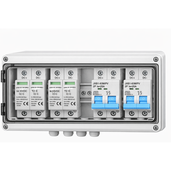 Quadro di protezione linea fotovoltaico Doppia stringa DC fino a 12kw