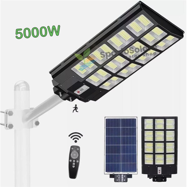 Lampione 5000w con pannello solare