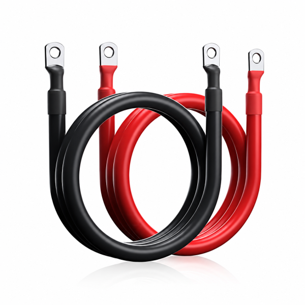 Coppia Cavi Batteria Multipolo 25 mmq Rosso e Nero per Collegamento Serie e Parallelo, 20 cm, 30 cm, 40 cm, 50 cm, 1 Metro