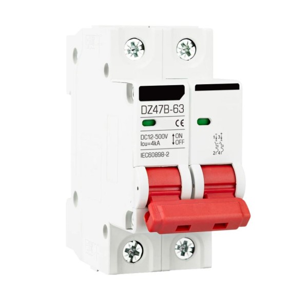 Interruttore Magnetotermico DC 2P 20A / 25A 500V per Batterie e Impianti Fotovoltaici