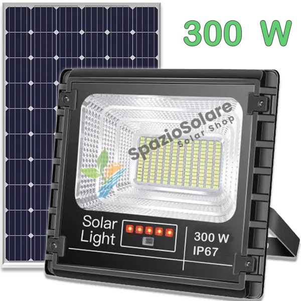 Faro 300w con pannello solare