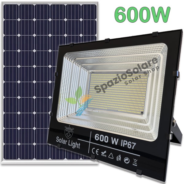Faro 600w con pannello solare